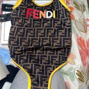 Kids Fendi bathing suit and matching slides